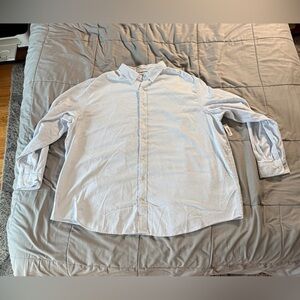 Amazon Essentials Men's Slim-Fit Long-Sleeve Stretch Oxford Shirt White/Blue 4XL